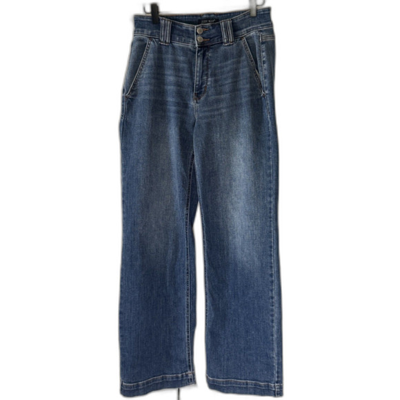 Judy Blue High Waist Double Button Wide Leg Jeans Medium Wash Size 7/28 - Picture 6 of 16